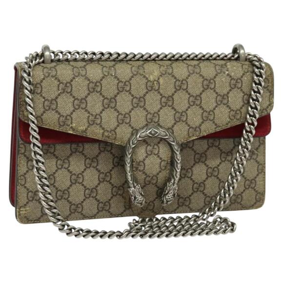 GUCCI GG Supreme Chain Dionysus Bag Pvc Beige Silver - Picture 1 of 16